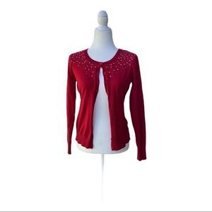 EUC-Central Park West -Red Cardigan Sweater Size S